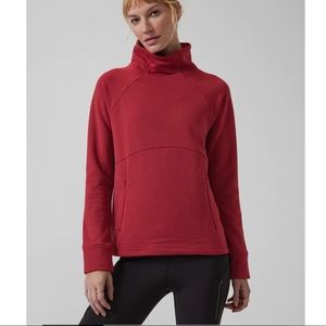 Athleta Polartech Funnel Neck Sweatshirt Red Size XS